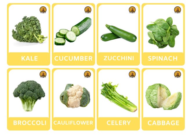 48 Printable Vegetable Flash Cards